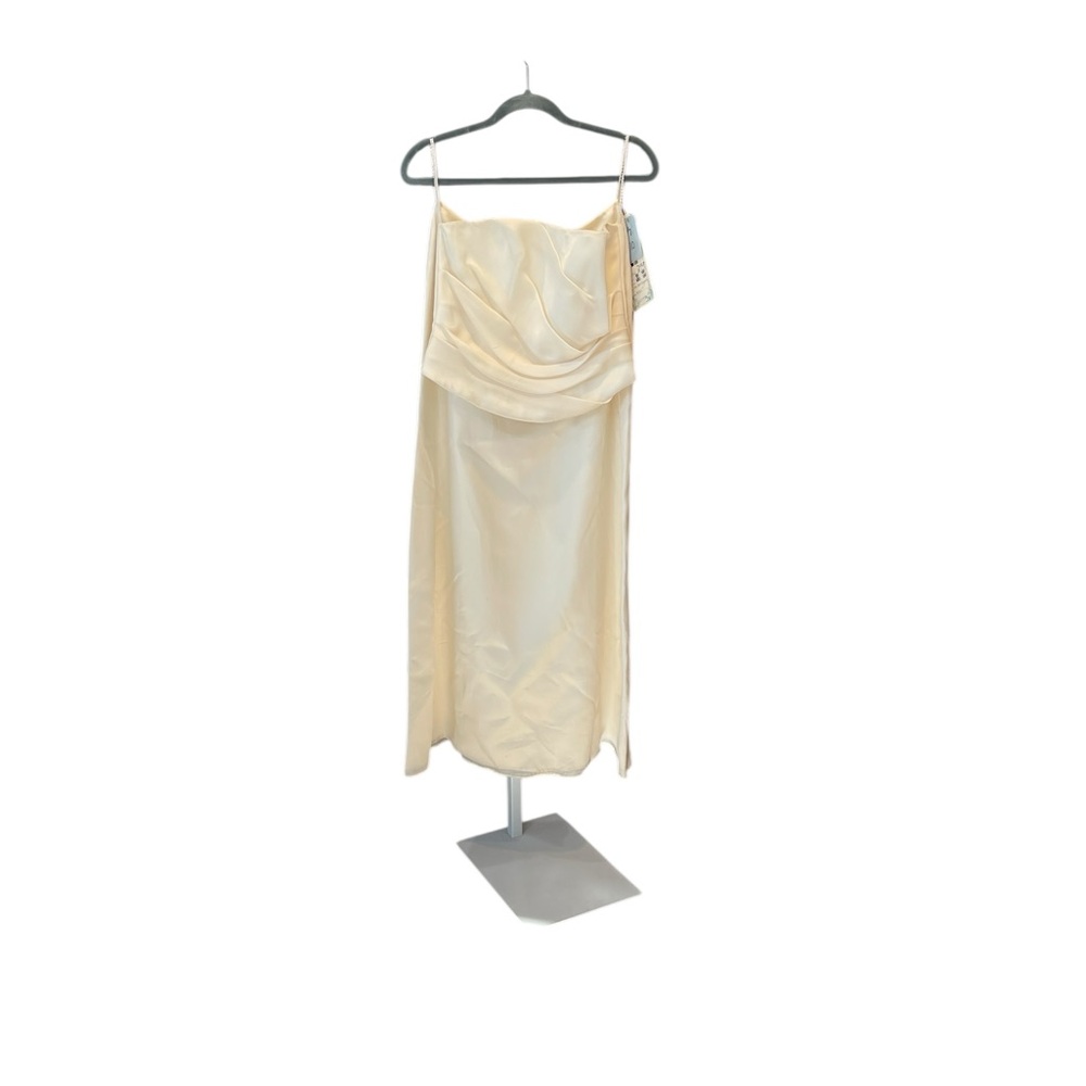Watters Cream Satin Spaghetti Strap Slip Dress
